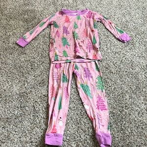 Pink Merry and Bright Little Sleepies 2 Piece Set (Christmas 2023 Print)